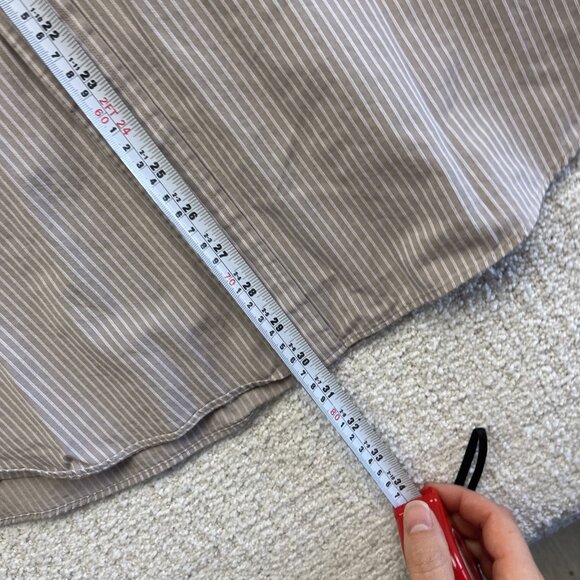 Tommy Hilfiger Stripped Shirt Men's Sz 17 Striped Crest Lion Down Casual Preppy - Picture 9 of 15